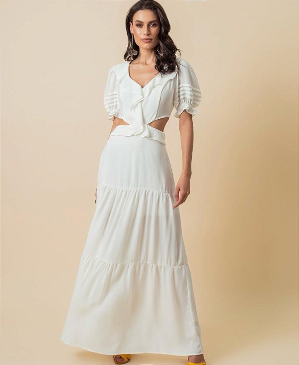 VESTIDO LONGO LÊDA - BRANCO