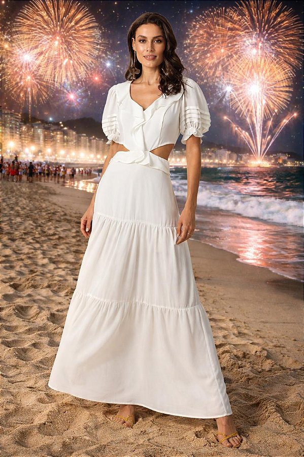 VESTIDO LONGO LÊDA - BRANCO