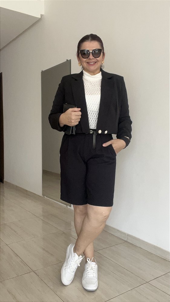 BLAZER CROPED - PRETO