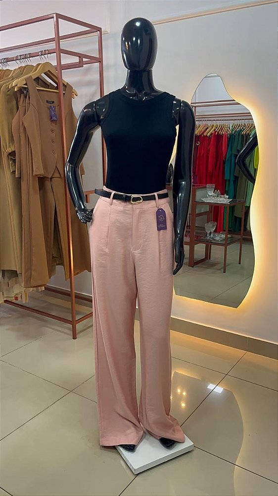 CALÇA PANTALONA COM UM BOTÃO