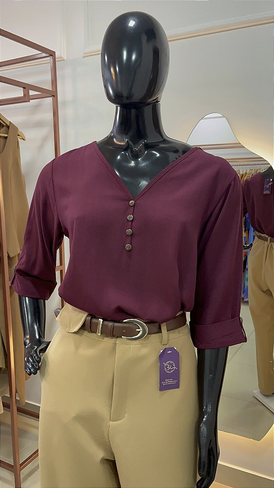 BLUSA MANGA 3/4 COM BOTÕES
