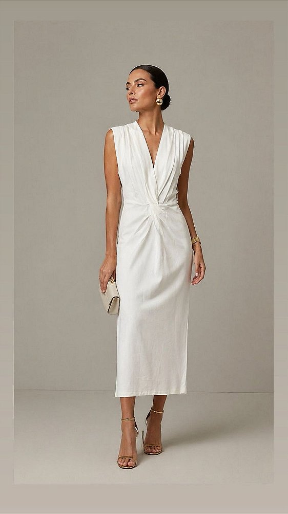 VESTIDO LONGUETE TORCIDO FRONTAL