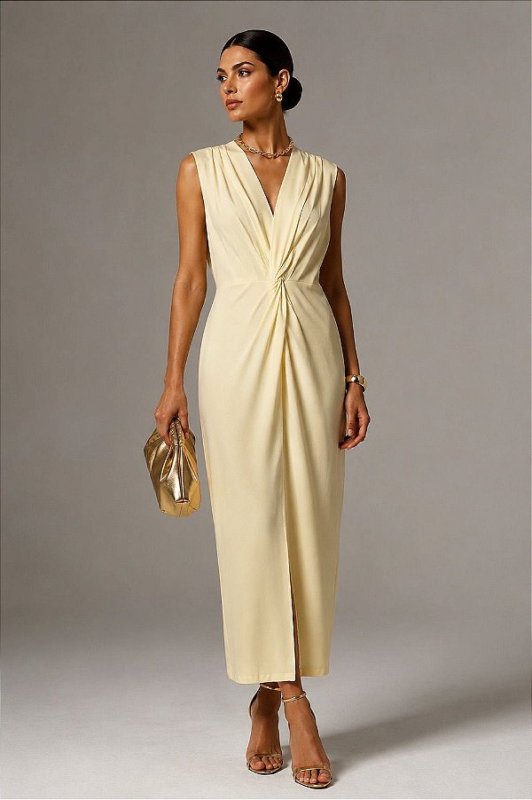 VESTIDO LONGUETE TORCIDO FRONTAL