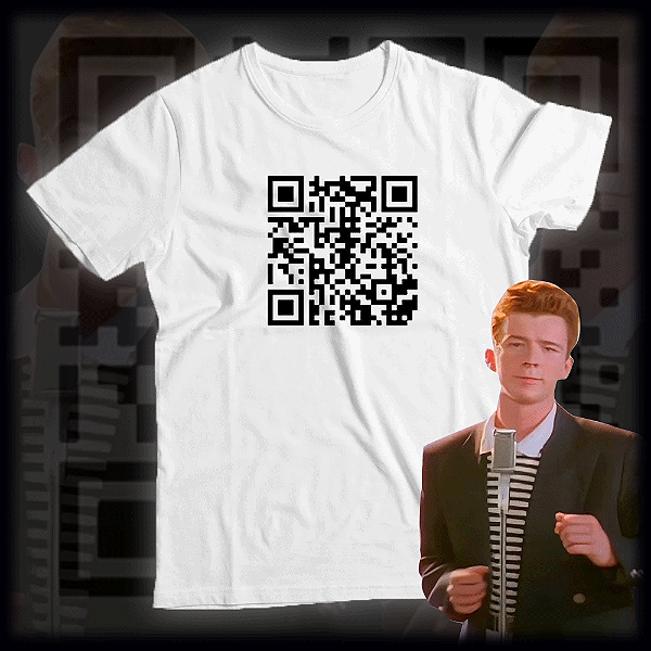 Camisa Never Gonna Give You Up Meme QR Code