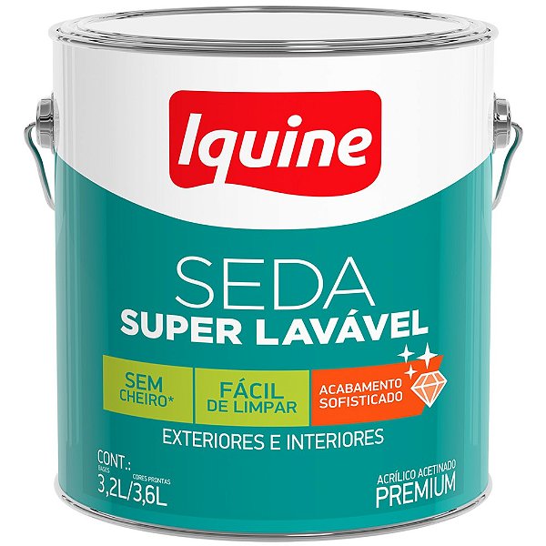 Tinta Iquine Premium 3,2L Seda Super Lavavel 2150 Chumbo