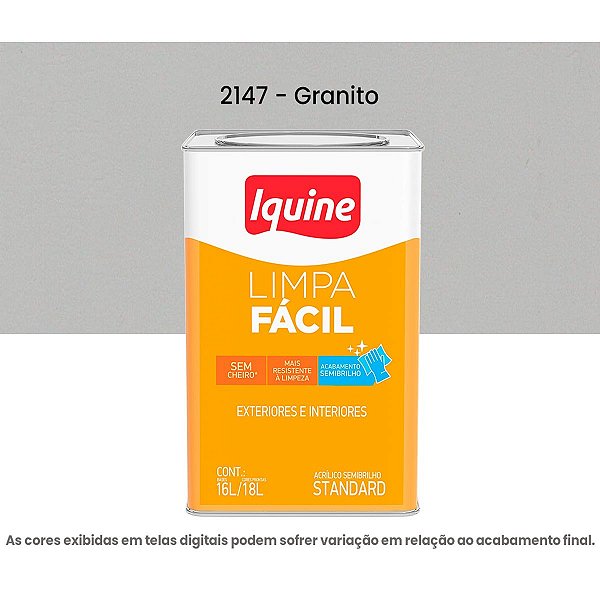 Tinta Iquine Semibrilho 16L Limpa Fácil 2147 Granito