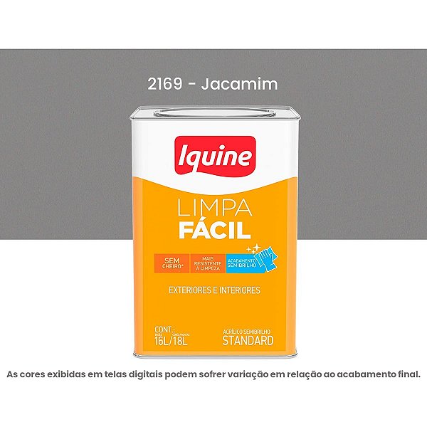 Tinta Iquine Semibrilho 16L Limpa Fácil 2169 Jacamim