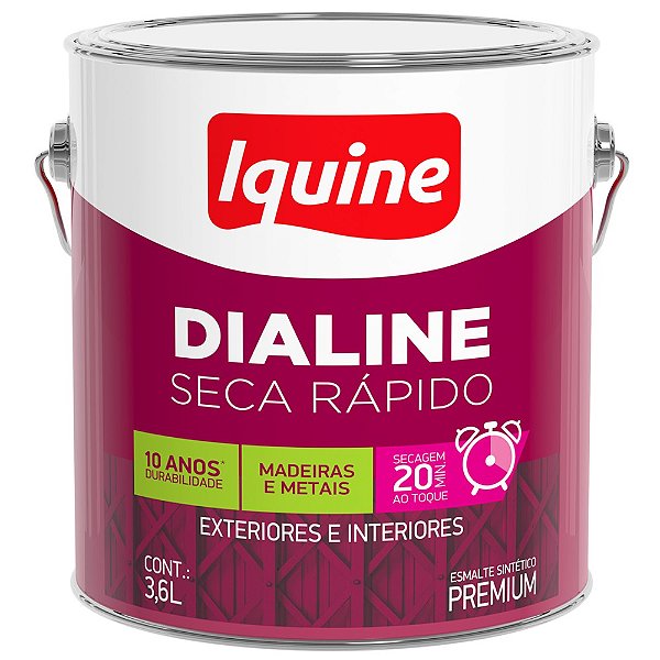 Tinta Iquine Esmalte Sintético Premium Alto Brilho 3,6L Dialine Seca Rápido Amarelo Caterpillar