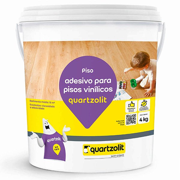 ADESIVO PARA PISOS VINÍLICOS 4KG BRANCO QUARTZOLIT