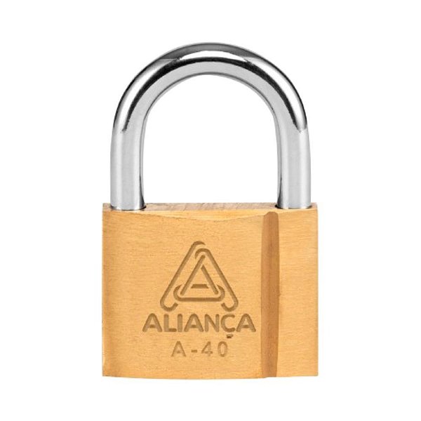 Cadeado De Latão Maciço Com Chave Bt 40mm Aliança