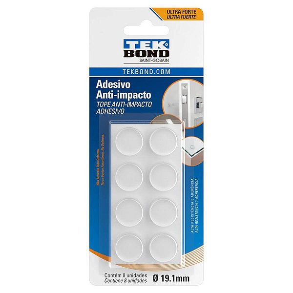 Adesivo Anti-impacto Redondo M 19,1 Mm Ct/8un Tekbond