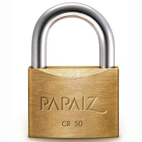 Cadeado De Latão Maciço Haste Curta CR 50 mm Papaiz