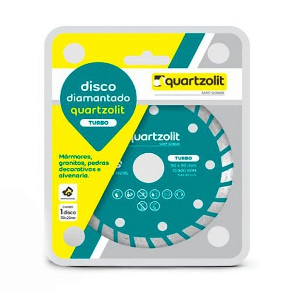 Disco Diamantado Turbo 13900 Rpm 110 X 20 Mm Verde Quartzolit