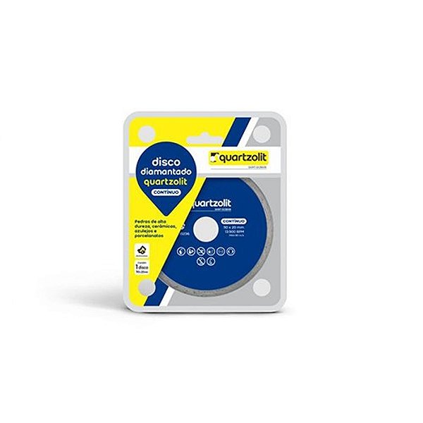Disco Diamantado Contínuo 13900 RPM 110 X 20 mm Azul Quartzolit