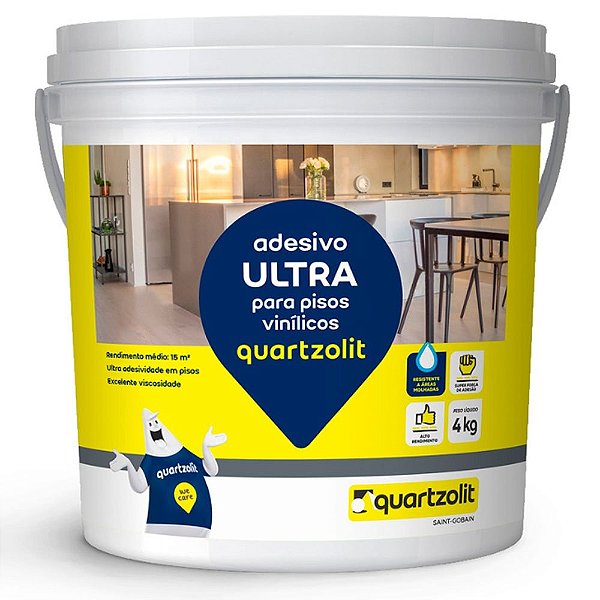 Adesivo Ultra Para Pisos Vinílicos 4kg Branco Quartzolit