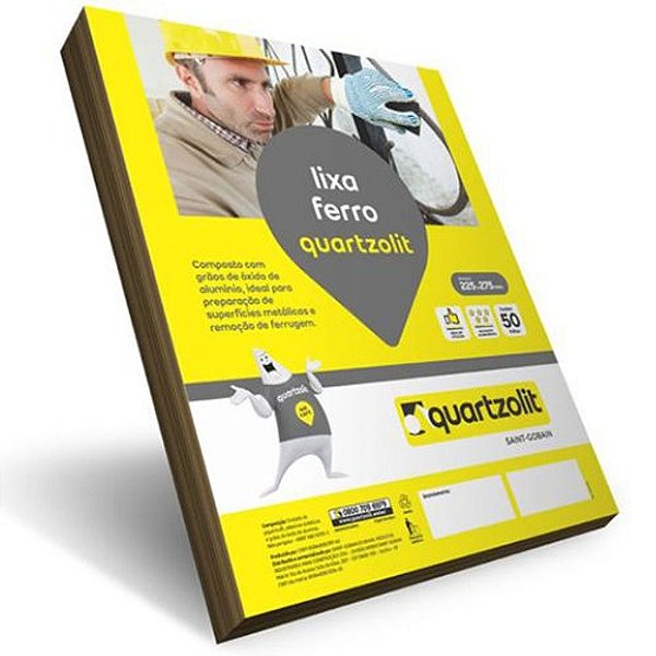 Folha De Lixa Ferro Grão 50 Preta Quartzolit