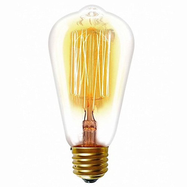 Lâmpada Filamento De Carbono E-27 40w 220v St64 2200k Luz Amarela Âmbar Taschibra