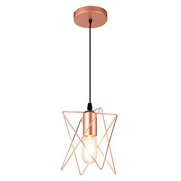Pendente E-27 Treliça Cobre Taschibra
