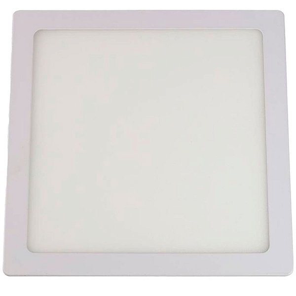 Painel Led Quadrado Embutir 24w 6500k Luz Branca Fria Slim Branco Bronzearte