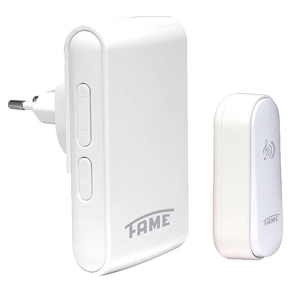 Campainha  Musical Cinética Sem Fio Bivolt 4367 Branca Fame
