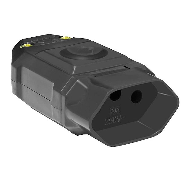 Tomada 2p+t Junção Femea 20/250v 4178 Preta Fame