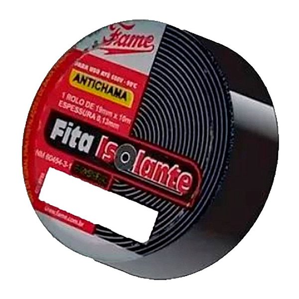 Fita Isolante Antichama 19mmx10m 4176 Preta Fame