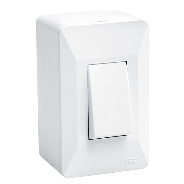 Interruptor Externo Simples Com Placa E Caixa 16a/250v Evidence 3502 Branco Fame