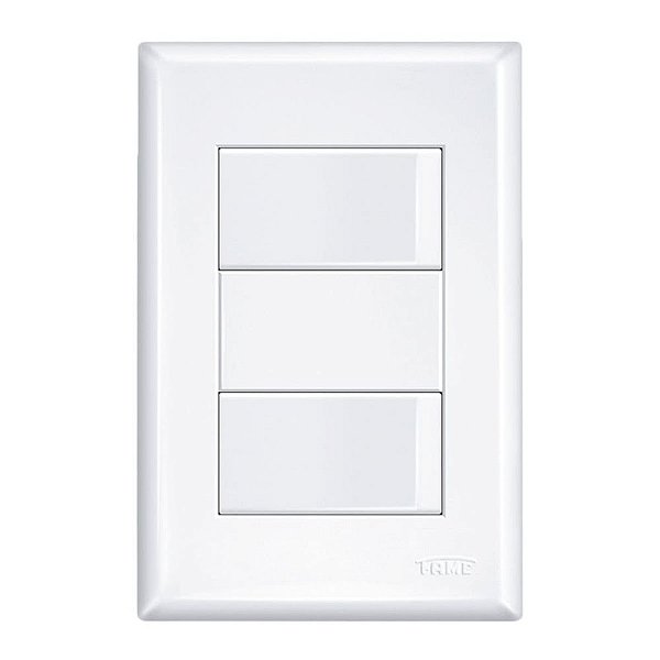Interruptor Duplo Simples Distanciados Com Placa 16a/250v Evidence 2904 Branco Fame