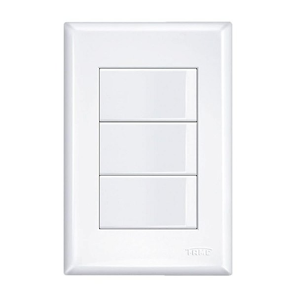 Interruptor Triplo Simples Com Placa 16a/250v Evidence 2907 Branco Fame