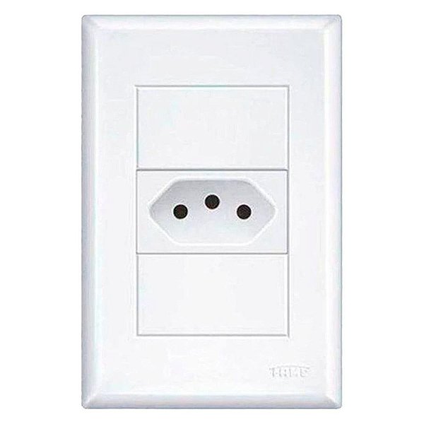 Tomada Simples 2p+t Com Placa 20a/250v Evidence 3888 Branco Fame