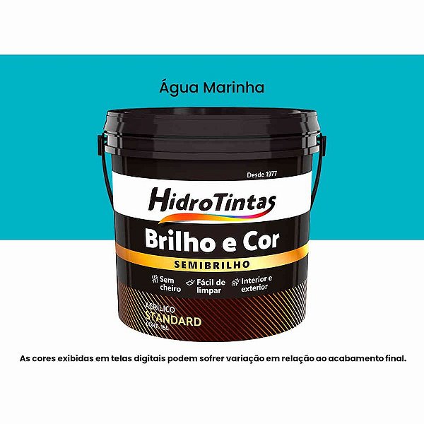 Tinta Acrílica Standard Semibrilho 15l Brilho E Cor Agua Marinha Hidrotintas