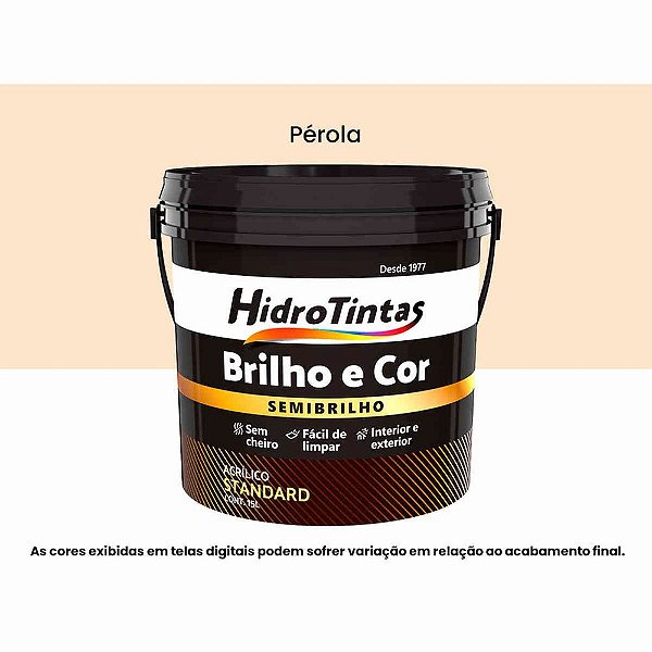 Tinta Acrílica Standard Semibrilho 15l Brilho E Cor Pérola Hidrotintas