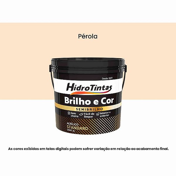 Tinta Acrílica Standard Semibrilho 3l Brilho E Cor Pérola Hidrotintas