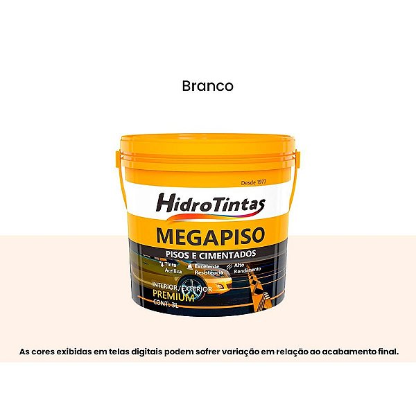 Tinta Acrílica Premium Pisos E Cimentados 3l Megapiso Branco Hidrotintas