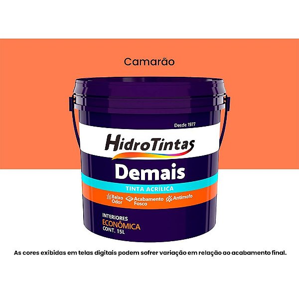 Tinta Acrílica Econômica Fosca 15l Demais Camarão Hidrotintas