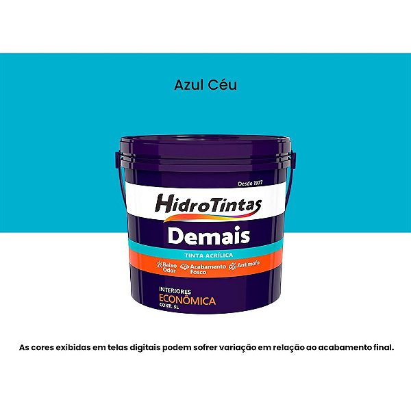 Tinta Acrílica Econômica Fosca 3l Demais Azul Céu Hidrotintas