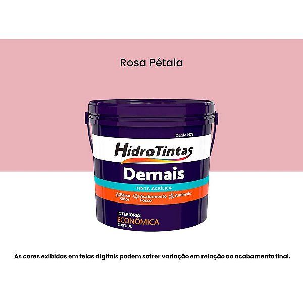Tinta Acrílica Econômica Fosca 3l Demais Rosa Petâla Hidrotintas