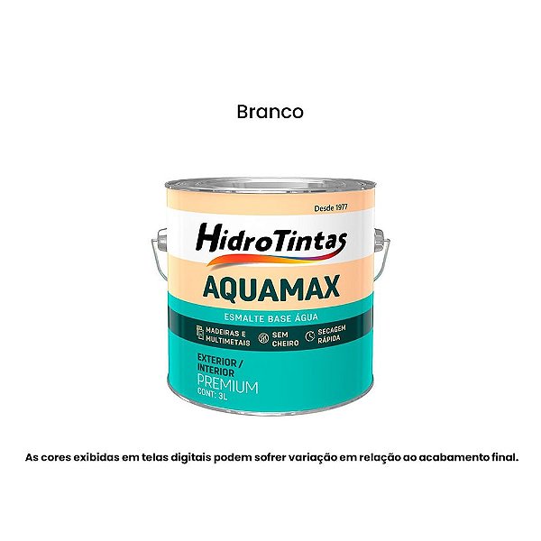 Tinta Esmalte Sintético À Base D'água 3l Aquamax Branco Hidrotintas