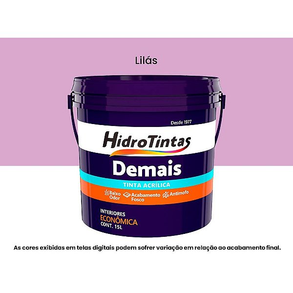 Tinta Acrílica Econômica Fosca 15l Demais Lilas Hidrotintas