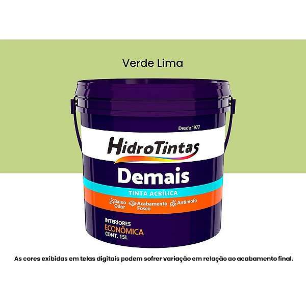 Tinta Acrílica Econômica Fosca 15l Demais Verde Lima Hidrotintas