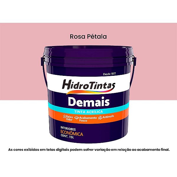 Tinta Acrílica Econômica Fosca 15l Demais Rosa Petala Hidrotintas