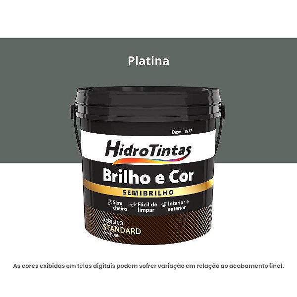 Tinta Acrílica Standard Semibrilho 15l Brilho E Cor Platina Hidrotintas