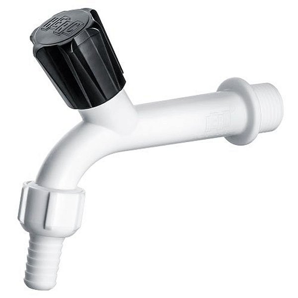 Torneira Plástica Para Tanque Com Bico 1/2" Branca 10 Cm Herc