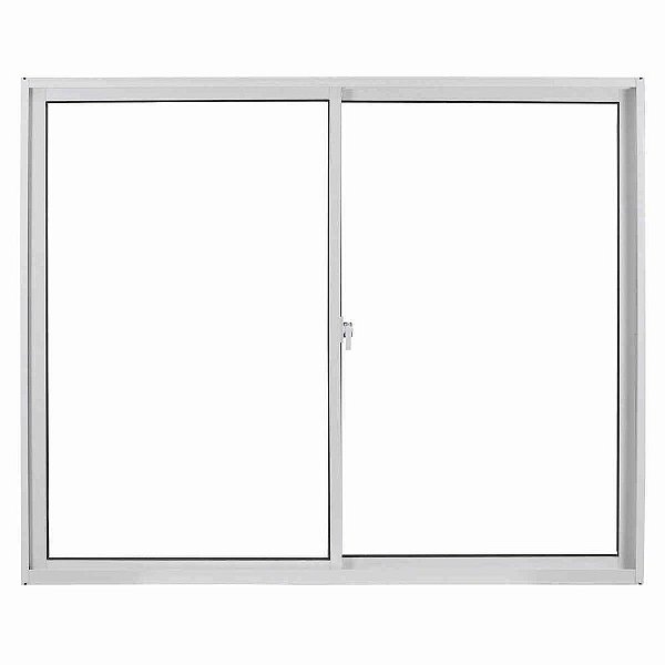 Janela De Correr Em Alumínio Vidro Liso 2 Folhas 80x80cm Fenix Branca Mgm