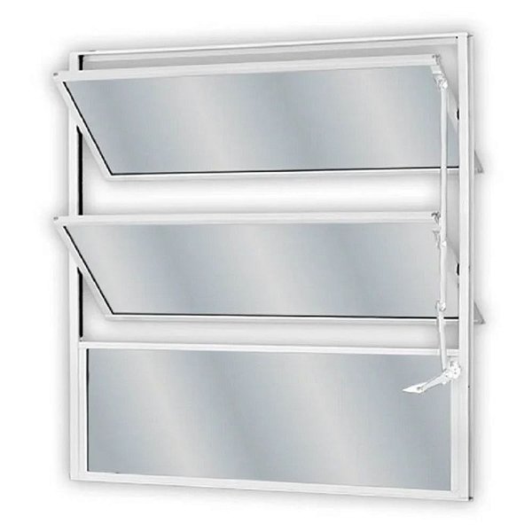 Janela Basculante De Alumínio Vidro Mini Boreal 60x60cm Soft Branca Mgm
