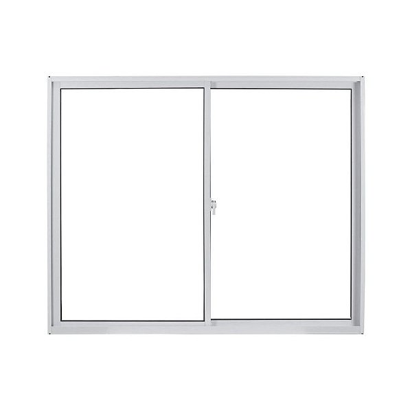 Janela De Correr Em Alumínio Vidro Liso 2 Folhas 100x150cm Soft Branca Mgm
