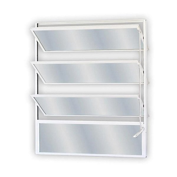 Janela Basculante De Alumínio Vidro Mini Boreal 80x80cm Soft Branca Mgm