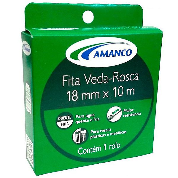 Fita Veda Rosca 18 Mm X 10m 99315 Branca Amanco