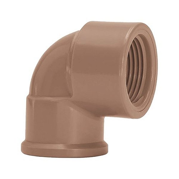 Joelho Pvc 90° Soldavel Rosca 25 Mm X 1/2" 11683 Marrom Amanco