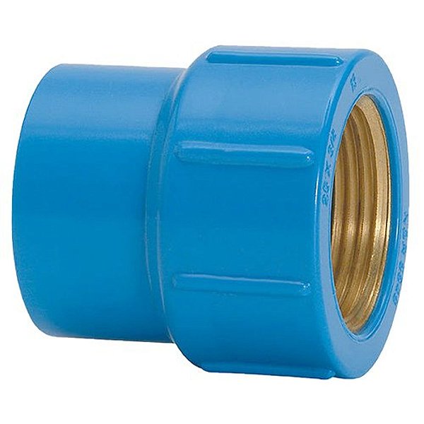 Luva Pvc Soldável Bucha Latão 25 Mm X 3/4" 11752 Azul Amanco